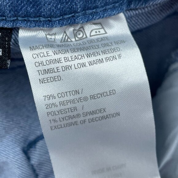 Susan Graver Tapered Stretch Denim Repreve Jeans Medium Wash (28”) a1556 - Picture 9 of 11